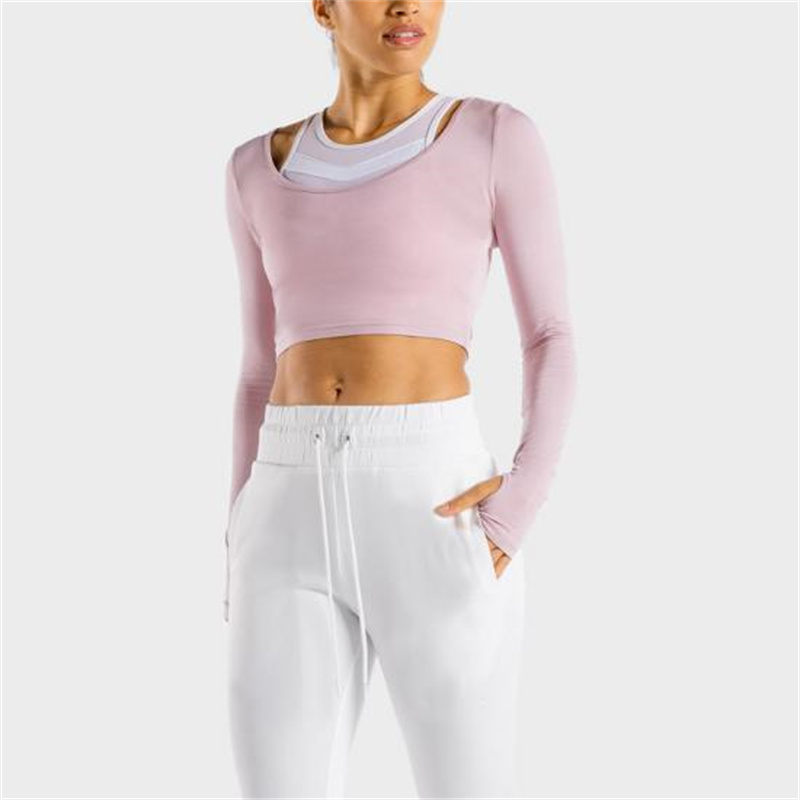 custom long sleeve crop sports top